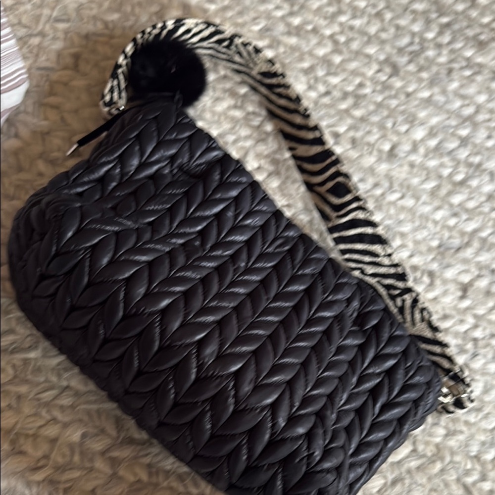 Sondra Roberts Squared Black Quilted Shoulder Bag